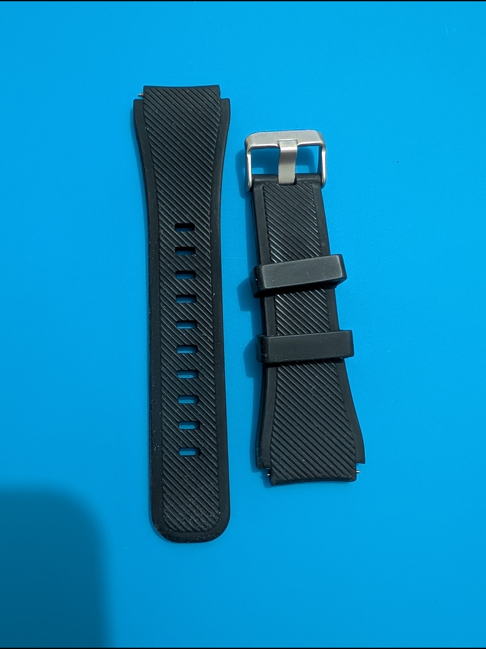 Black Textured Silicone Watch Band